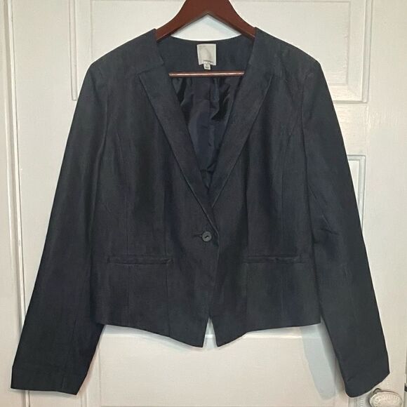 Halogen One Button Jean Blazer - Picture 3 of 12